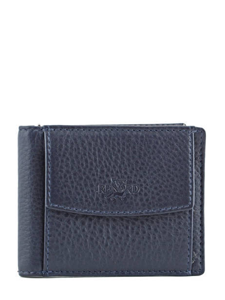 Portefeuille Leder Yves renard Blauw foulonne 23014